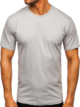 Bolf Herren Baumwoll Uni T-Shirt Grau  192397