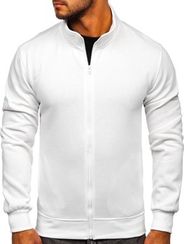 Bolf Herren Sweatshirt  Sweatjacke mit Stehkragen Weiß  B2002