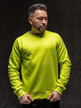 Bolf Herren Sweatshirt ohne Kapuze Grün-Neon  2001A1