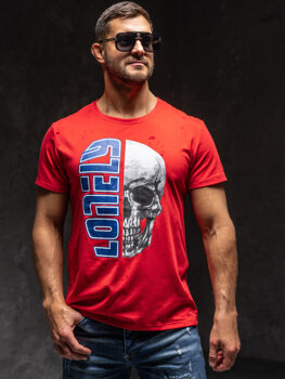Bolf Herren T-Shirt mit Motiv Rot Y70001