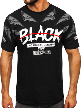 Bolf Herren T-Shirt mit Motiv Schwarz  14208