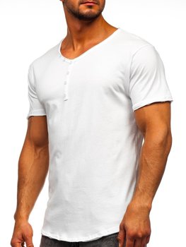 Bolf Herren T-Shirt mit V-Ausschnitt Weiß 4049