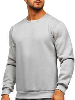 Bolf Herren Warmes Sweatshirt ohne Kapuze Grau  2001