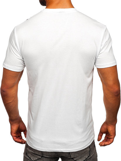 Bolf Herren Baumwoll T-Shirt Weiß  14701