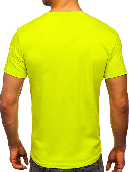 Bolf Herren Baumwoll Uni T-Shirt Gelb-Neon  192397