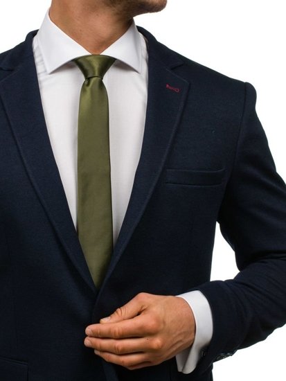 Bolf Herren Elegante Schmale Krawatte Dunkelgrün  K001
