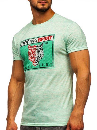 Bolf Herren T-Shirt mit Motiv Mintgrün  SS11130