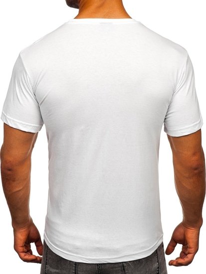 Bolf Herren T-Shirt mit Motiv Weiß  1267