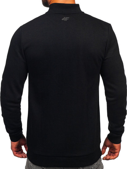 Herren Sweatshirt mit Reißverschluss Sweatjacke 4F Schwarz BLM351