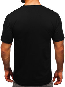 Bolf Herren Baumwoll T-Shirt mit Motiv Schwarz 14748