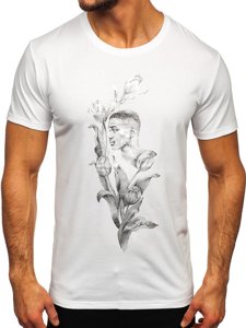 Bolf Herren T-Shirt mit Motiv Weiß  Y70052